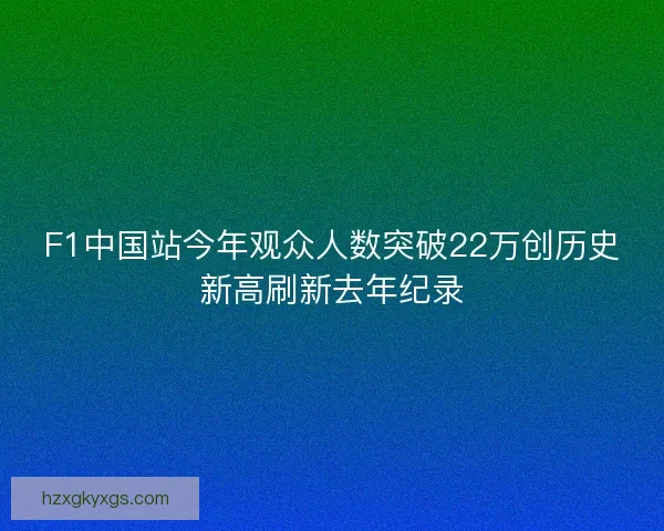 F1中国站今年观众人数突破22万创历史新高刷新去年纪录